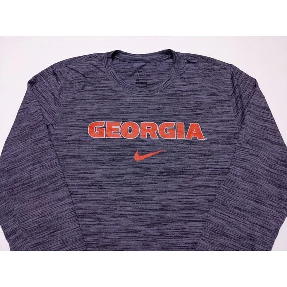 NIKE Georgia Bulldogs Long Sleeve Performance Shirt Heather Gray Medium M - Picture 5 of 8